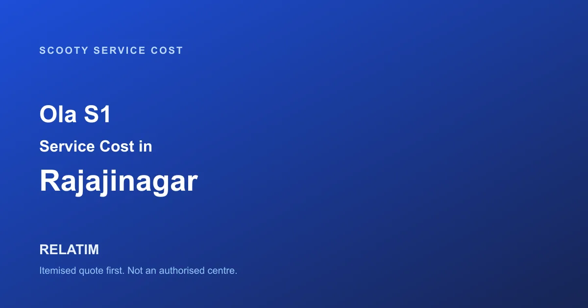 Ola S1 Service Cost in Rajajinagar, Bangalore